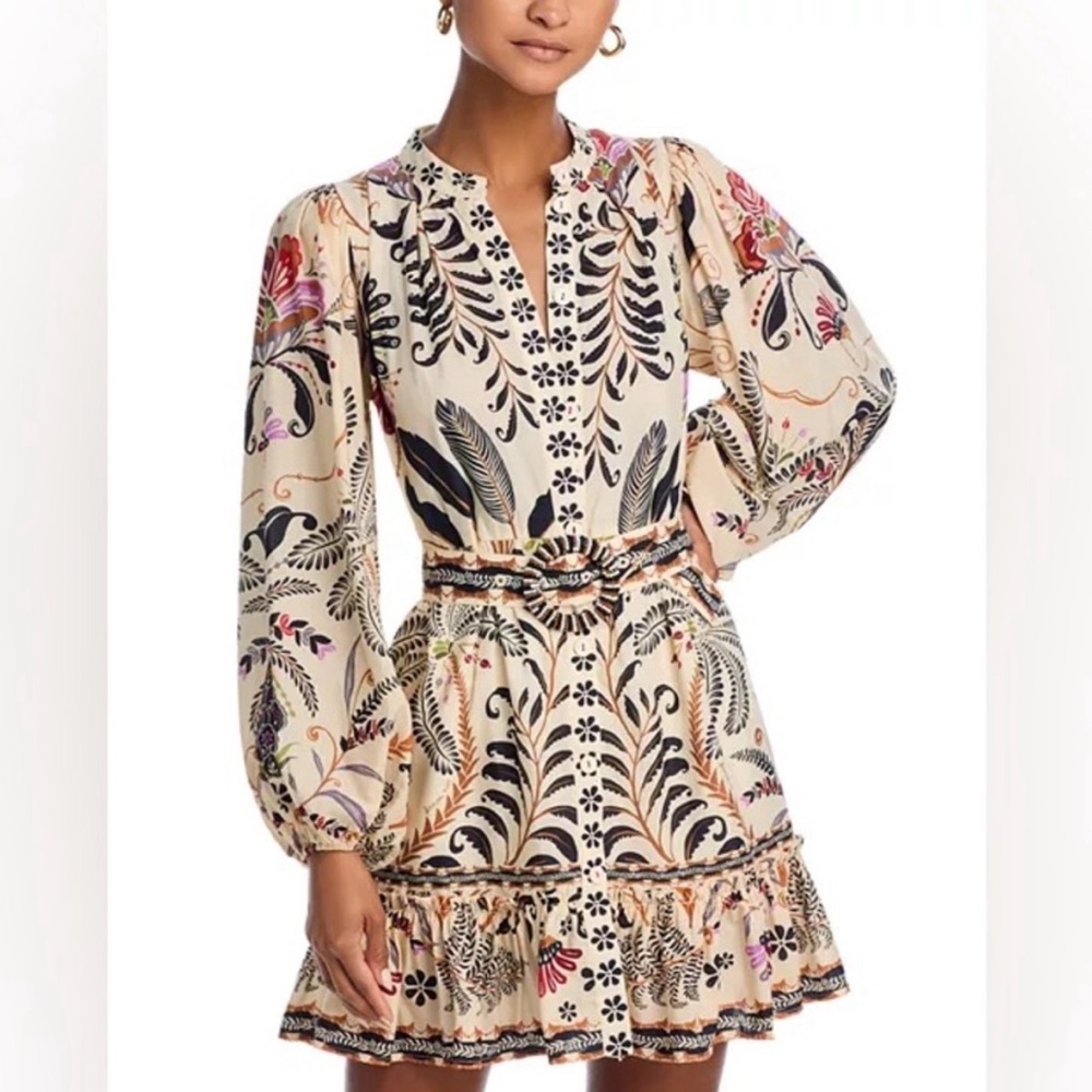 Farm Rio Classic Sand Nature mini dress